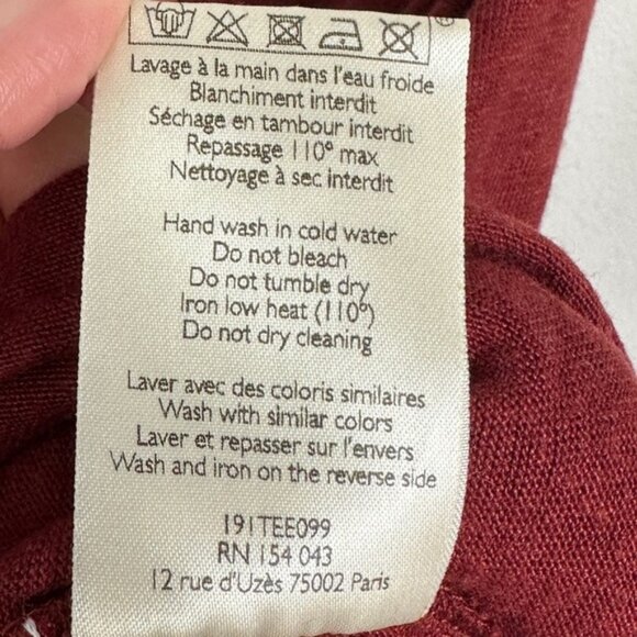 Sezane 100% Linen Elise Tank Top Lace Button Back Size XS French V-Neck Basic - Picture 7 of 11